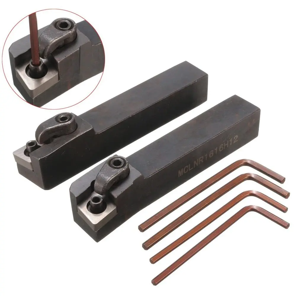 

MCLNR 1616H12 & MCLNL 1616H12 Lathe Index Turning Tool Holder Boring Bar + 4Pcs Wrenches for CNMG1204 16x16m Lathe Turning Tools