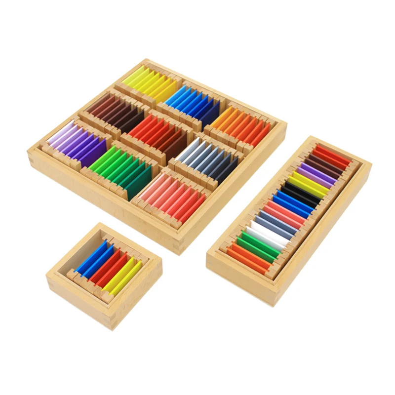 materiais Montessori, caixa colorida, brinquedos pré-escolares educacionais precoces, caixas para tablets