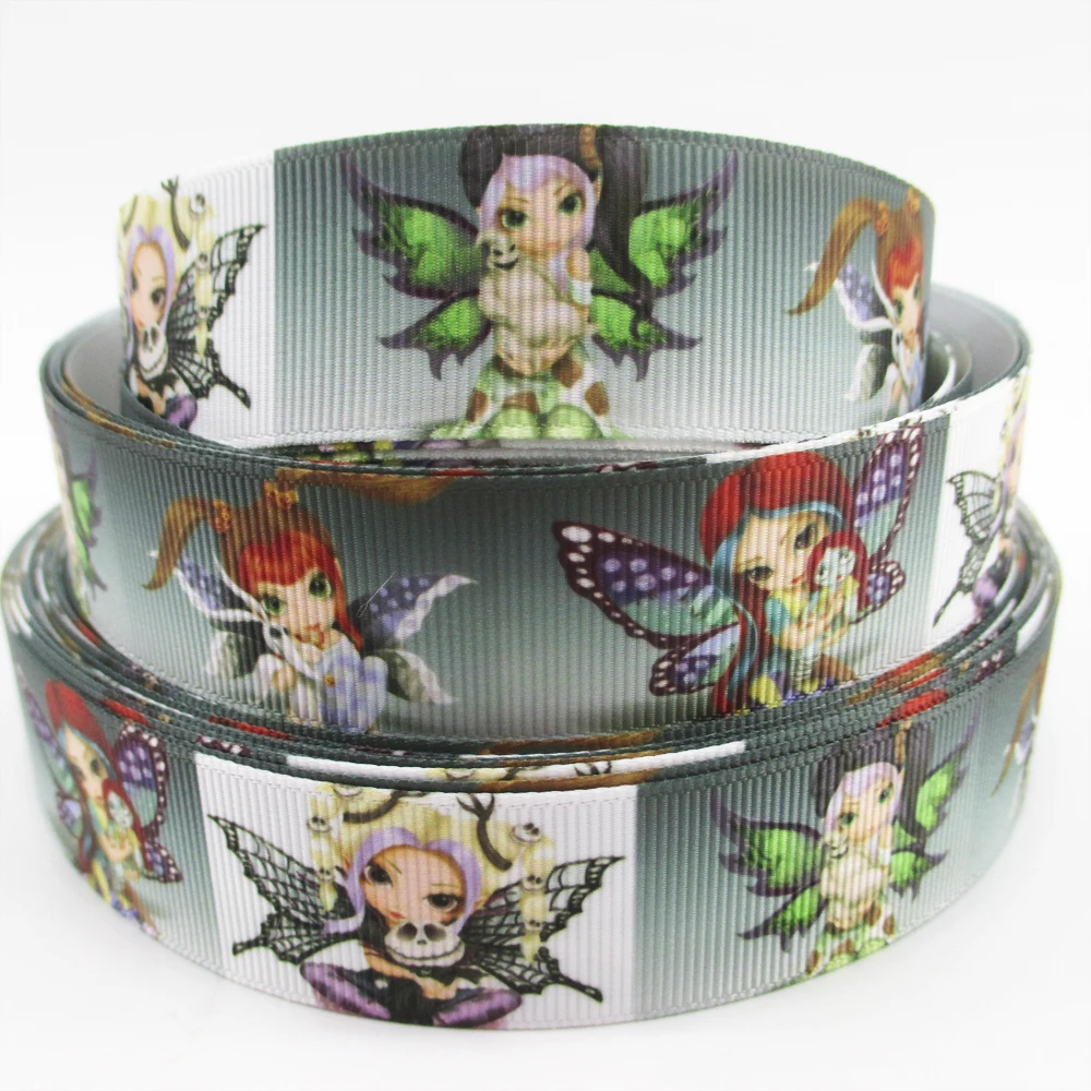 

1"(25MM) Cartoon high quality printed polyester ribbon 10 yards,DIY handmade materials,wedding gift wrap,10Yc1155