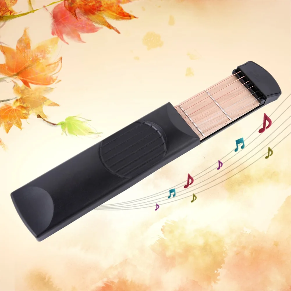 

Pratical Musical Instrument Portable Pockets Acoustic Guitar Practice Tool Gadget 6 String 4 Fret Model For Beginners drop ship