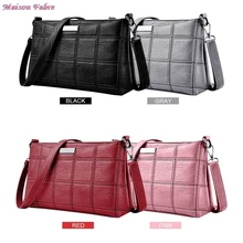 Модная женская однотонная сумка через плечо простая сумка кожаная клетчатая сумка через плечо Маленькая квадратная посылка 30Z