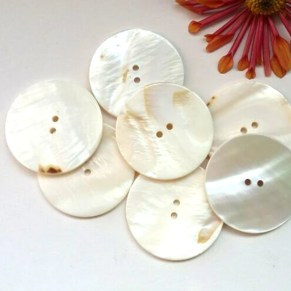 Free shipping 40pcs/lot Big Natural shell buttons 38mm 2-hole pearl of mother buttons SHELL001