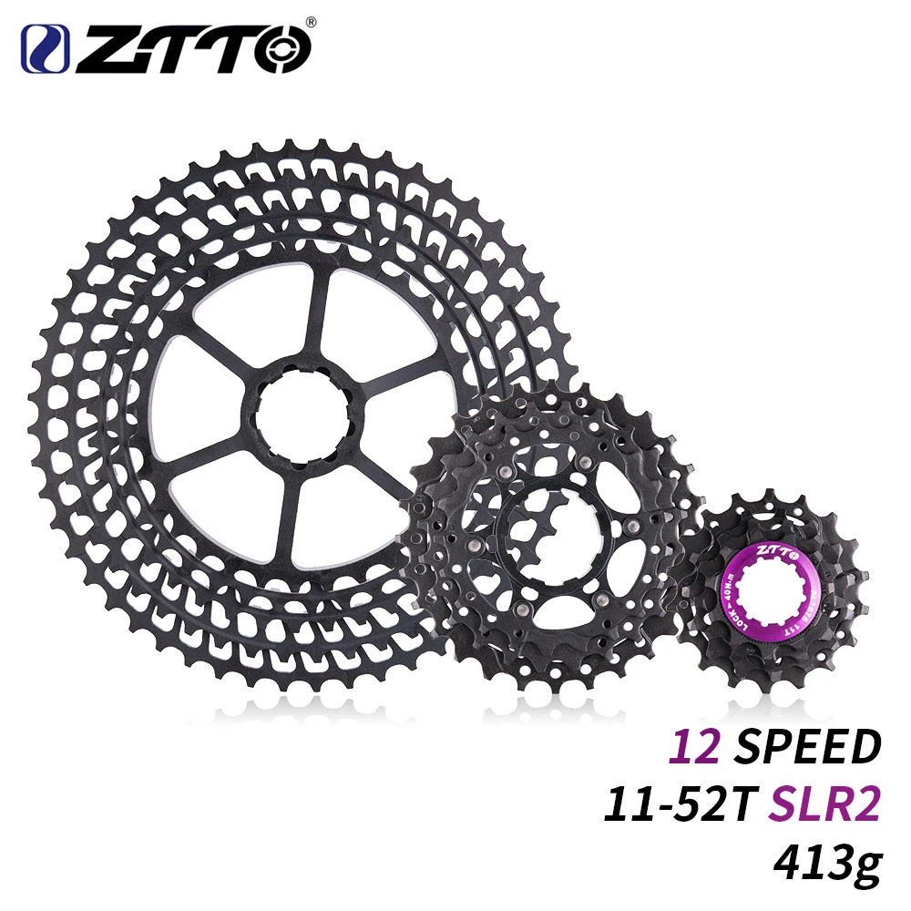 

ZTTO 12s 11-52T SLR 2 Cassette MTB 12Speed blackWide Ratio UltraLight CNC Freewheel Mountain Bike Bicycle Parts for HG Hub Body