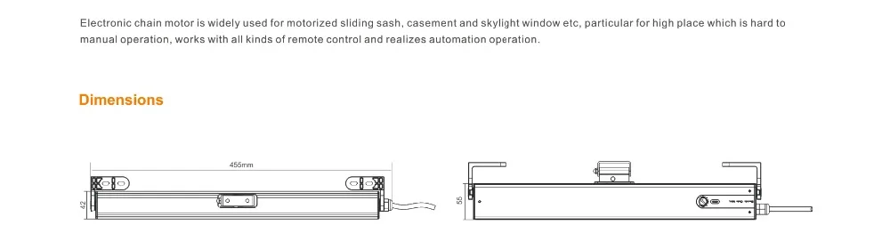 A-OK моторизованный Открыватель окон, DC24V, контролируется вашим проводным контроллером