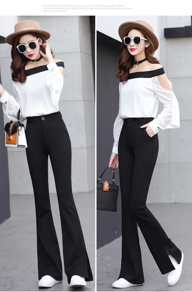 Мода Slim Fit Высокая Талия Для женщин брюки в деловом стиле, однотонные штаны с карманами, детские летние штаны черный полной длины брюки-карго для Для женщин