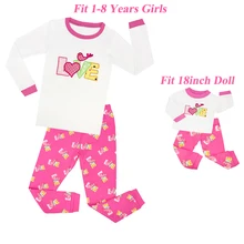 Одинаковая кукольная пижама для девочек 18 дюймов, комплекты пижамы для девочек детская одежда Пижама в виде единорога, детская одежда с единорогом для девочек