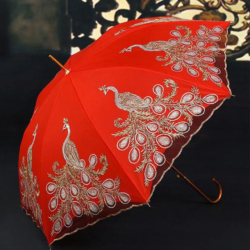 

The Bride Umbrella 23-inch High-grade Gold Foil Red Umbrella Bridesmaids Umbrella Wedding Parasol Decoration ZA5724