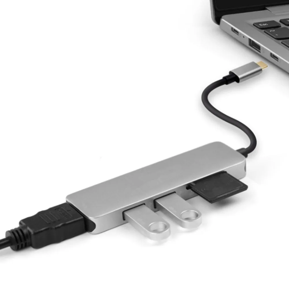5 в 1 концентратор USB Type C адаптер конвертер с 4K HDMI SD/TF кардридер и 2 3 0 порта для MacBook