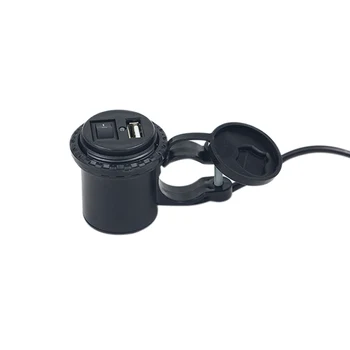 

New 5-12V LED Motorcycle Phone USB Power Supply Port Outlet Socket Car Charger with Cable