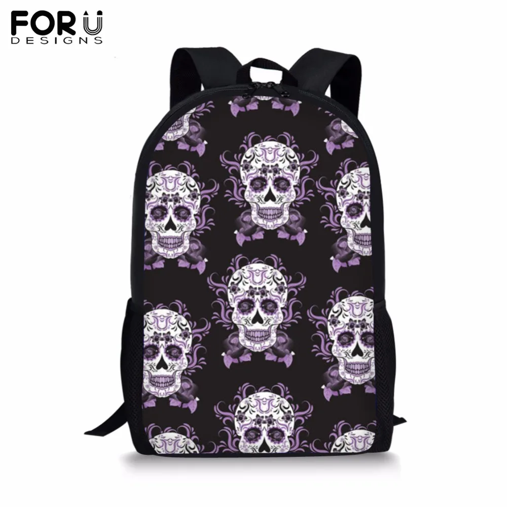 

FORUDESIGNS Customize 16 inch Backpack for Teenager Girls Boy Colorful Flower Print School Bag Children's BookBag Student Pleca