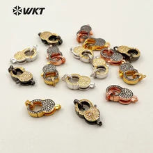 

JF215 Hot Sale Cubic Zircon Micro Pave Clasps With Double Loops Clasps Multi Colors Clasps For Women Jewelry Making Clasps