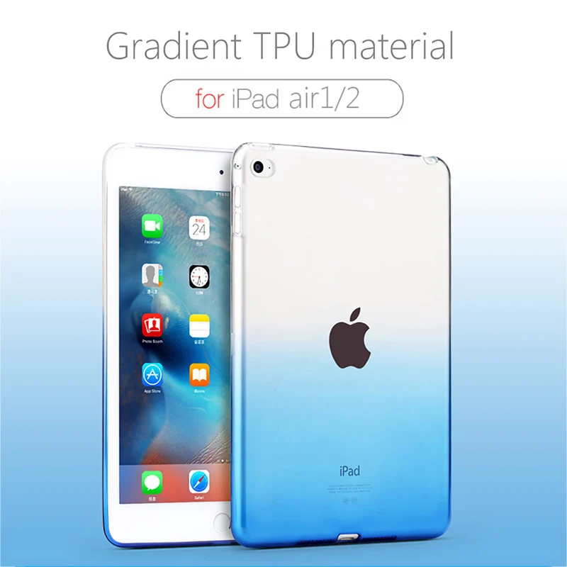 !ACCEZZ Tablet Case For Apple iPad Mini 1 2 3 4 Clear Transparent Silicone Gradient Color Cover 7.9inch Protective Soft Case