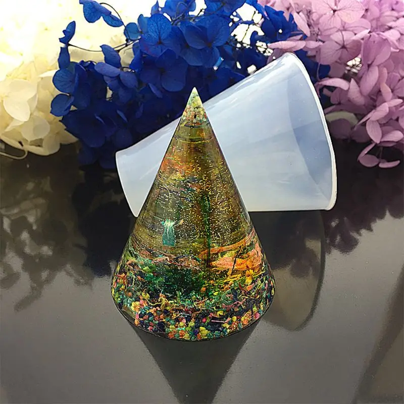 

4 Pcs Cone Epoxy Resin Molds, Silicone Jewelry Molds for Orgone Pyramid, Home Decoration, Candle and Soap Making