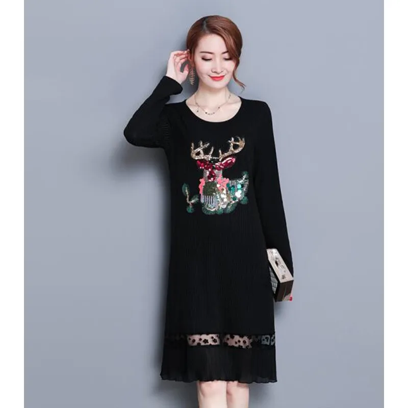 Ready ship plus size christmas sweater dress where rappers