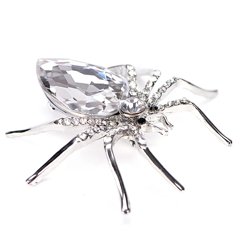 Элегантный уникальный дизайн милые животные паук брошь кристалл булавка женская одежда свитер ювелирные изделия