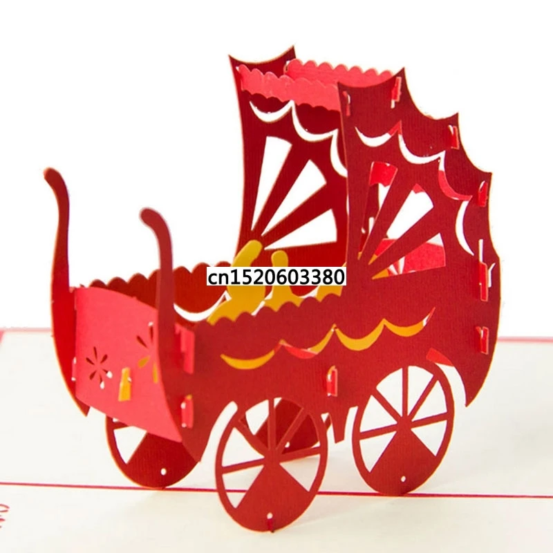 EUFANCE Baby Carriage 3D Pop Up Tarjetas de felicitaci/ón Aniversario Beb/é Cumplea/ños Halloween A/ño Nuevo Acci/ón de Gracias Navidad San Valent/ín Boda