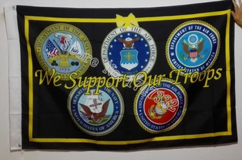 

We Support Our Troops Flag 5 branches Flag hot sell goods 3X5FT 150X90CM Banner brass metal holes