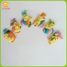 Милый кролик ребенок моделирование шоколадная силиконовая форма помады кремния плесень. Двойной сахарный торт украшения силиконовые формы