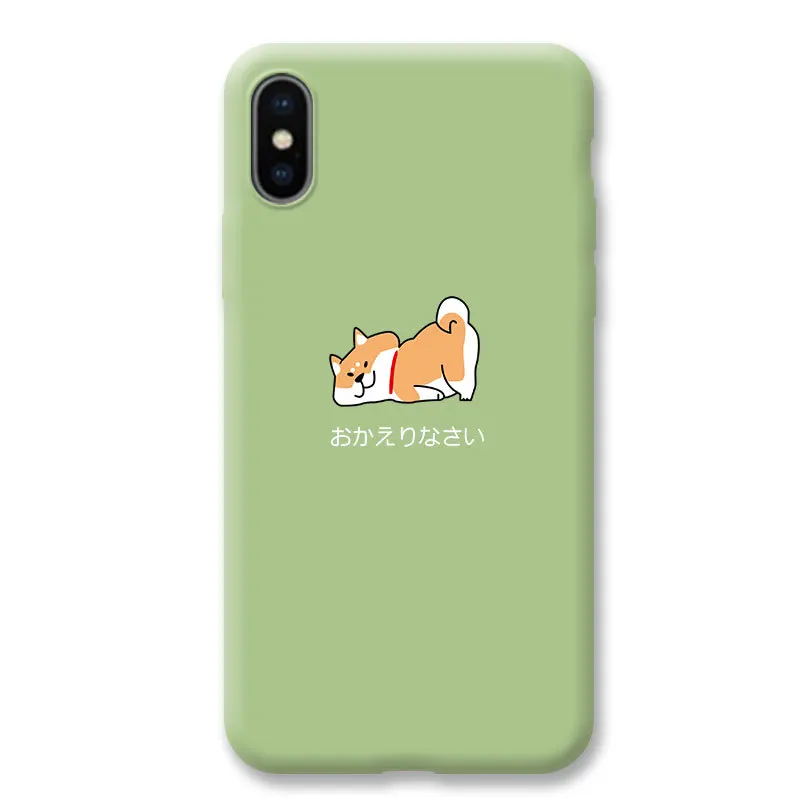 

Cute Akita Dog Liquid Silicone Phone Case for iPhone XS MAX XR X Capa Soft TPU Back Cover for Huawei P30 P20 PRO for Xiaomi 8 9