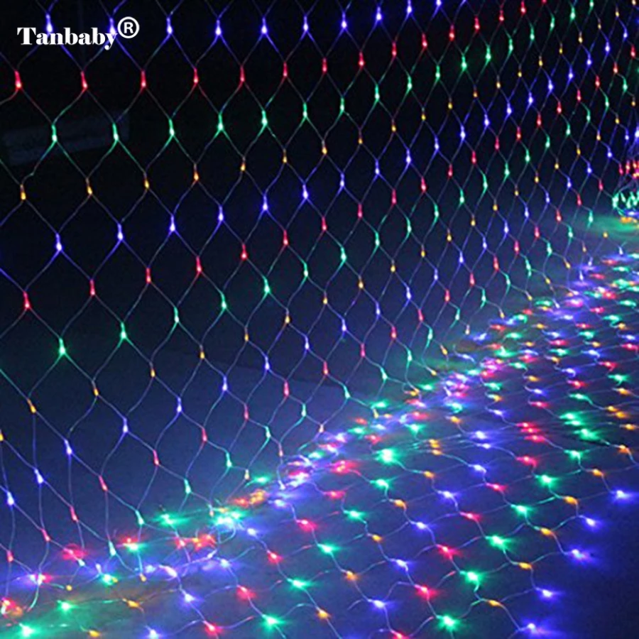 

Tanbaby 1.5*1.5 M LED curtain lights with 96 leds string light with plug Christmas holidays wedding party decoration led lights