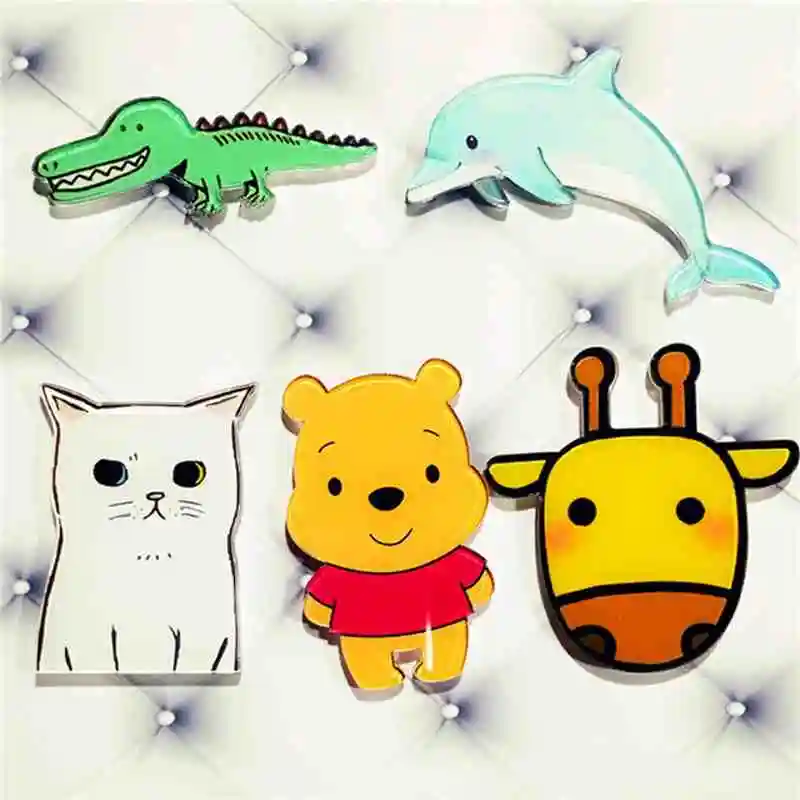 

1PCS Cat Bear dolphin giraffe Stacked Icon Harajuku Cartoon Acrylic Brooch Clothing Backpack Accessories Badge Pins Kids rewards