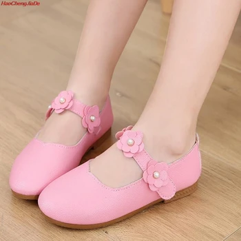 

HaoChengJiaDe Candy Colored Girls Leather Flats New Sweet Girl Princess Shoes For Children Flat Shoes Chaussure Fille 1-12 Years