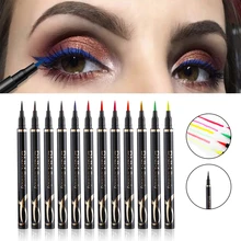 1 шт., Длительное Действие, Водонепроницаемый вечерние косметических кистей для макияжа Набор 12 цветов супер тонкий матовый подводка для глаз тени для век Водонепроницаемый пигмент