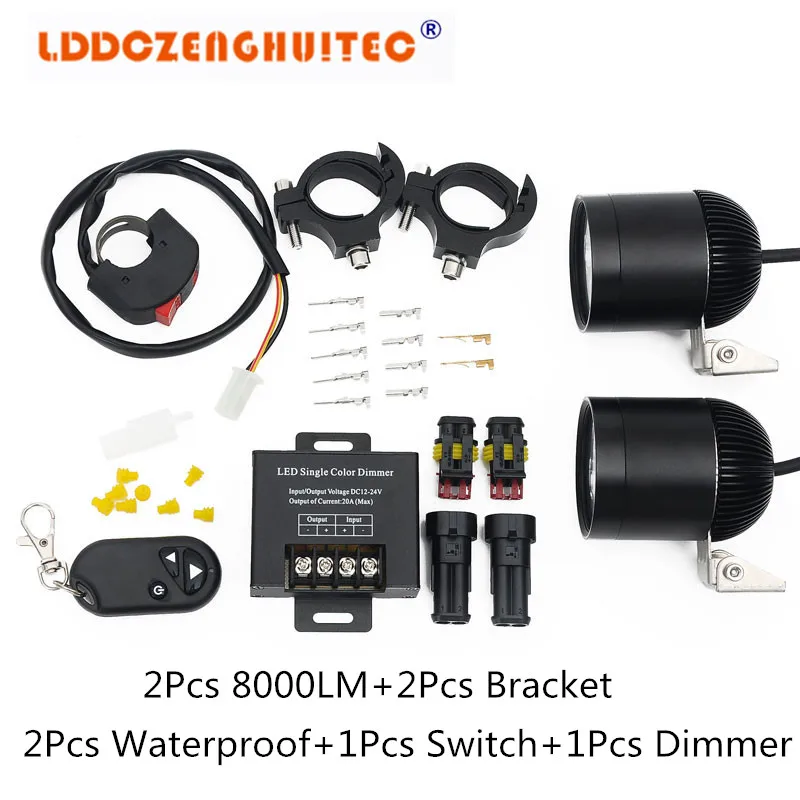 

LDDCZENGHUITEC Chip LED Universal Motorcycle Fog Light Auxiliary Lamp 40W Motorbike Headlight Fog Aluminum lamp Universal Sets
