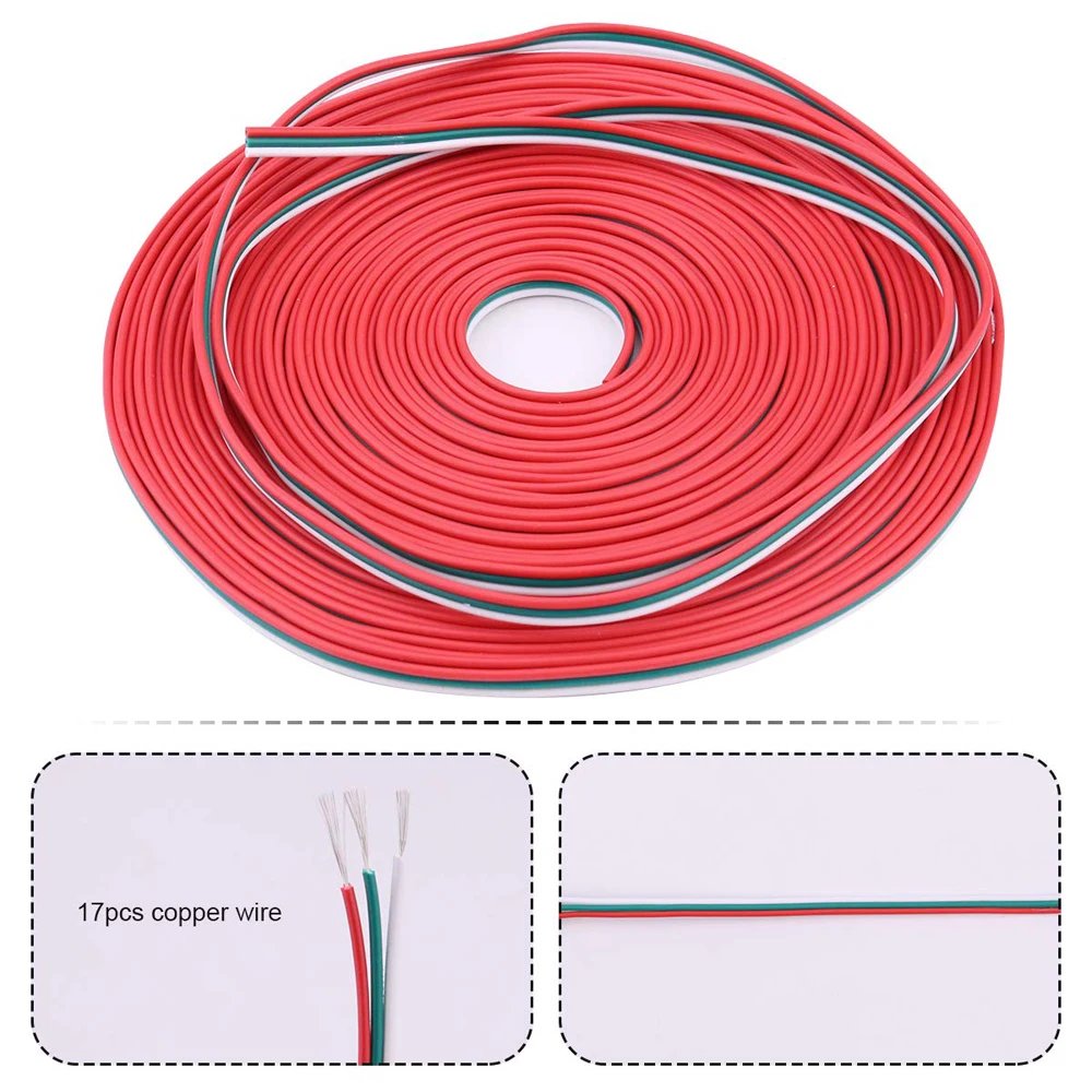 1 м/5 м/10 м/20 м светодиодный шнур разъем 22AWG 2 контакта 3 4 5 контактов 6 для