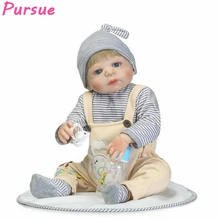 Pursue 57cm Newborn Lifelike Boy Reborn Baby Dolls Full Body Silicone Reborn Toddler Dolls Boy bebe reborn com corpo de silicone