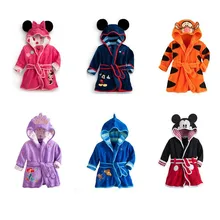 Crianças roupões com capuz pijamas flanela meninos roupas meninas roupões de banho animais quentes dos desenhos animados pijamas minnie crianças roupas