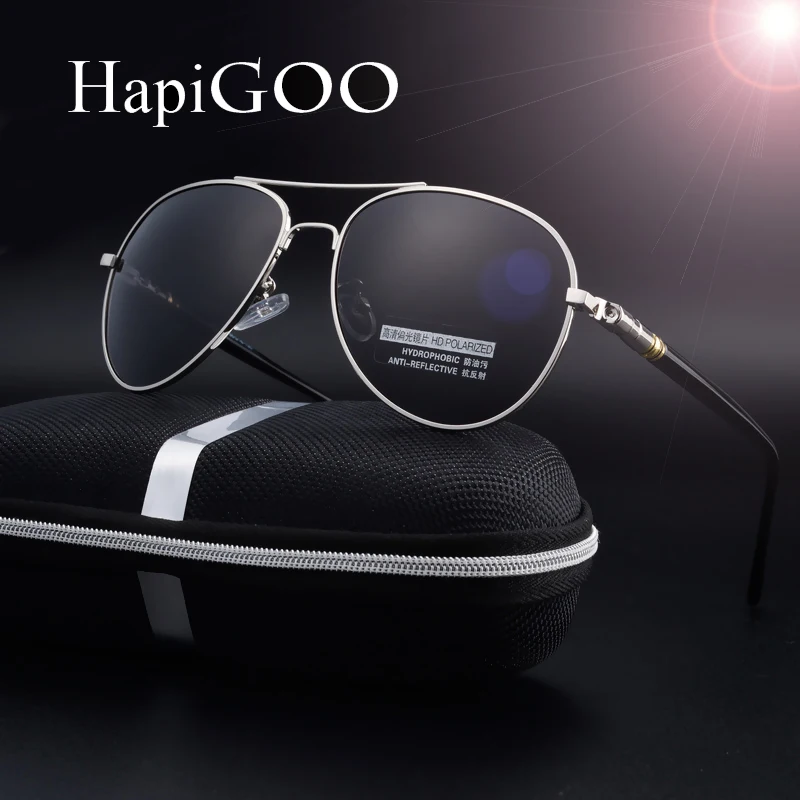 HapiGOO Classic Mens Pilot Driving Polarized Sunglasses Men Brand Designer Polaroid Lens