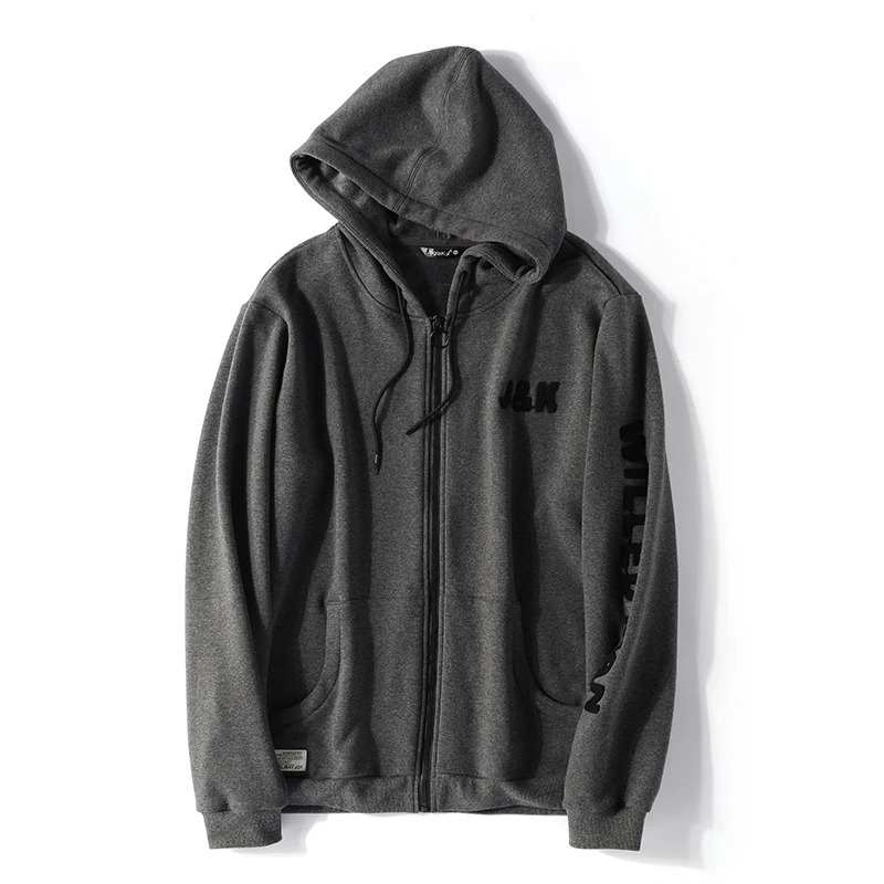 

Large Size Hooded Men's Sweatershirt Jacket Plus Velvet Autumn and Winter Models