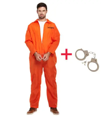 Комбинезон мужской оранжевый костюм для косплея Хэллоуина|fancy dress convict costume|halloween