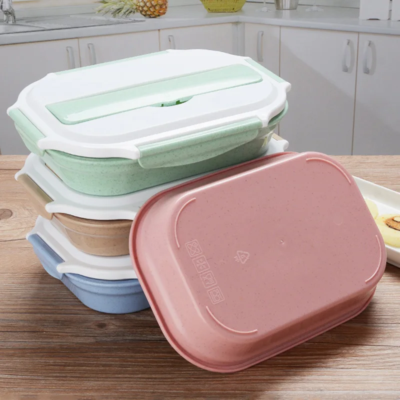 Baby Food Storage Straw Steel Lunch Box 4 Grid Children Feeding Training Container Dinnerware Set Eco-Friendly Food Lid BB5083 (3)