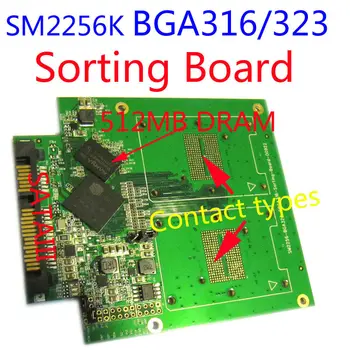 

SM2256K Sorting Board, NAND Flash Erasing/Sorting/Testing, BGA316 BGA323 SORTING BOARD, Supports only TLC,512MB DRAM, 3.3V/1.8V