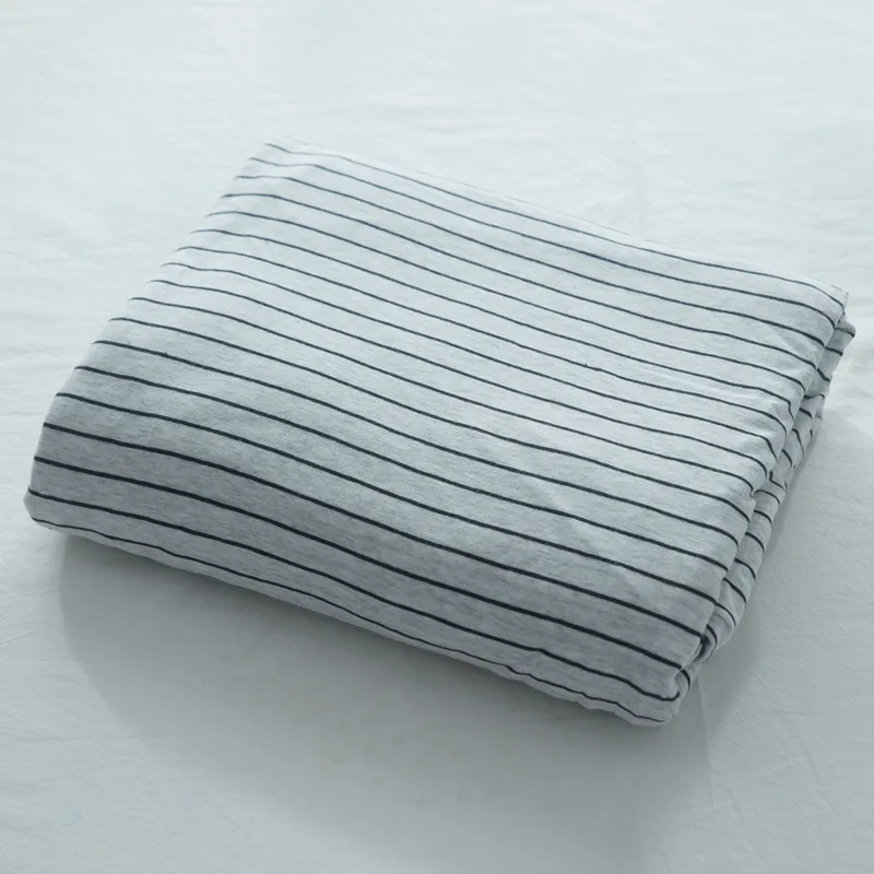 

100% Cotton single double King size blanket duvet cover 1PC elegant white striped quilt covers bedding linen