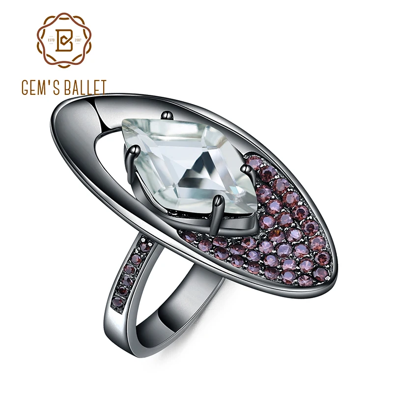 GEM'S BALLET, натуральный зеленый аметист, драгоценные камни, кольца на палец, 925 пробы, серебро, кольцо ручной работы для женщин, ювелирное изделие, хорошее ювелирное изделие
