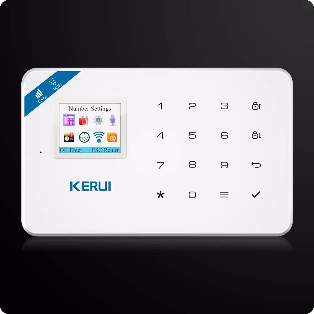 Kerui W18 inalámbrico Wifi GSM alarma IOS Android APP Control LCD GSM SMS hogar sistema de alarma antirrobo movimiento inmune Pet mascotas movimiento