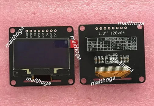 

1.3 inch 8P SPI COG White/Blue OLED Display Screen Module SH1106 Drive IC 128*64 I2C Interface