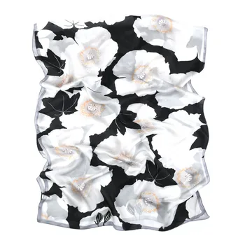 

2019 Floral Printed Long Silk Scarf Women's Fashion Elegant 100% Satin Silk Scarfs Shawl Wraps 180x65cm