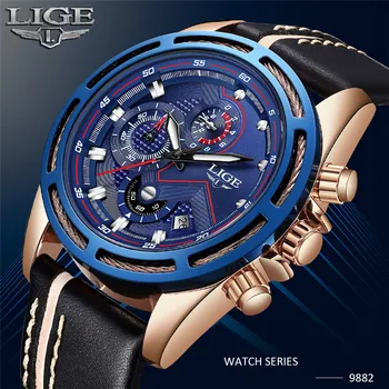 

Top Luxury Brand LIGE Mens fashion casual business Watches Mens WaterproofSport Military Chronograph Watch Relogios Masculinos