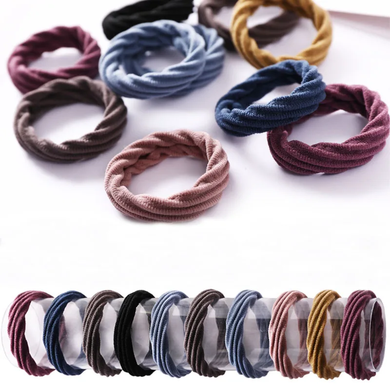 10pcs/Set New Women Basic Crude Elastic Hair Bands Ponytail Holder Scrunchie Headband Rubber Bands Fashion Hair Accessories