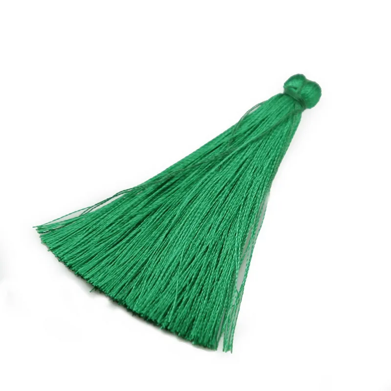 2 шт 65 мм шелковые Сатиновые кисточки Подвески ожерелье застежки для сережек кисточки для изготовления ювелирных изделий сотовый телефон сумка ожерелье аксессуары - Цвет: Green