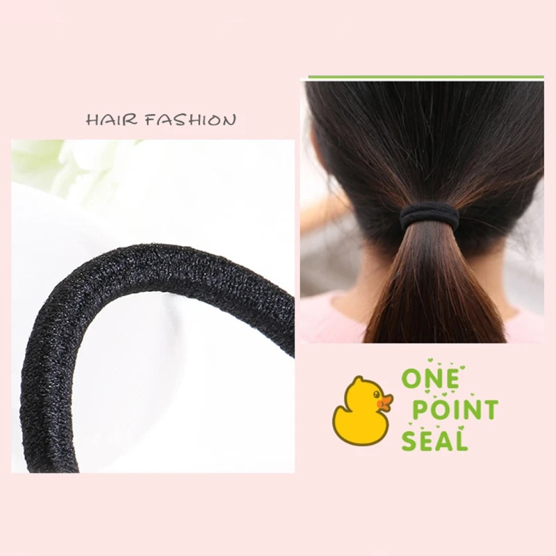 100 шт Черная эластичная лента для волос для девушек и женщин модные аксессуары для волос резинка для волос