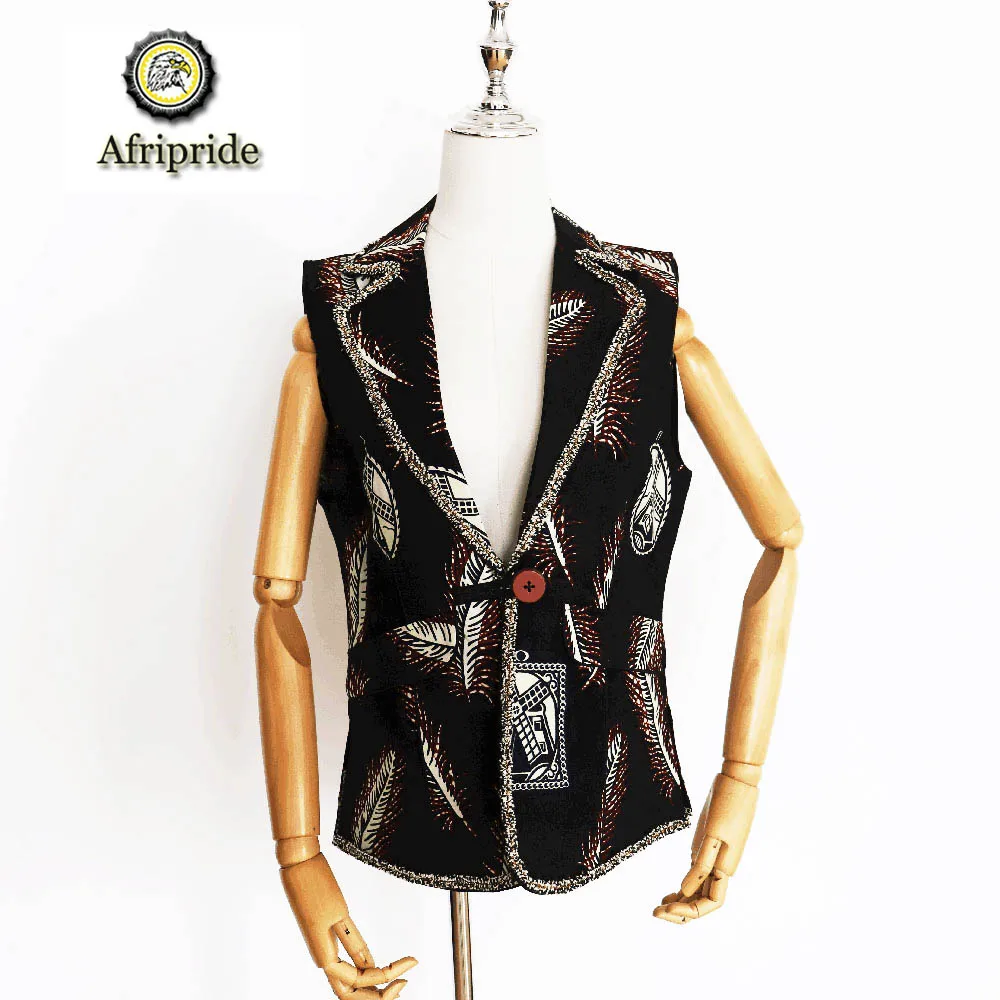 2019 african coats for women AFRIPRIDE bazin riche ankara print pure cotton private custom wax batik lining binding S1824013