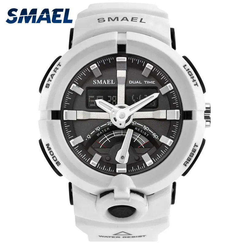 SMAEL, белые спортивные часы, мужские часы, лучший бренд класса люкс,, водонепроницаемые, 1637 S-shock часы, relogio masculino esportivo, цифровые часы