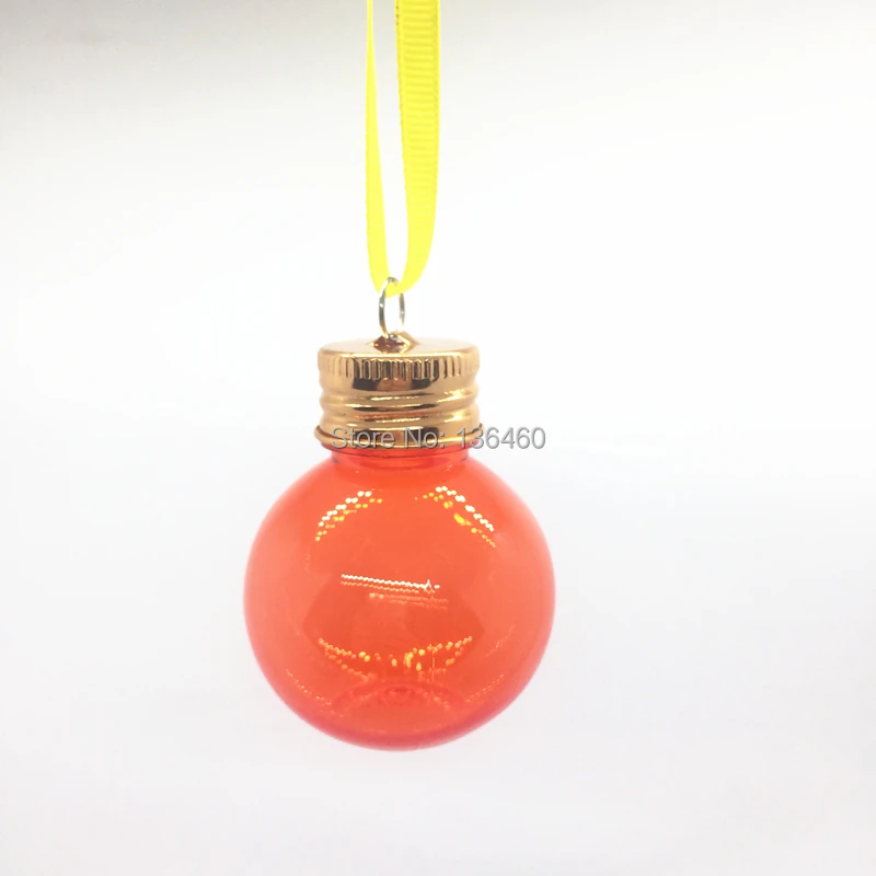 50 г 50 мл оранжевый мини Рождественский шар бутылка заправка банки прозрачные Рождественские шары косметические ПЭТ бутылки jar hook