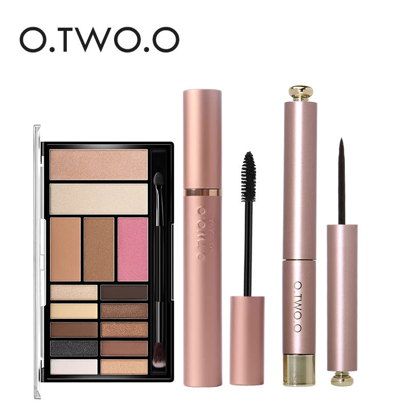 O.TWO.O 3Pcs Pro Eye Makeup Set Cosmetics 12 Colors Warm Nude Colors