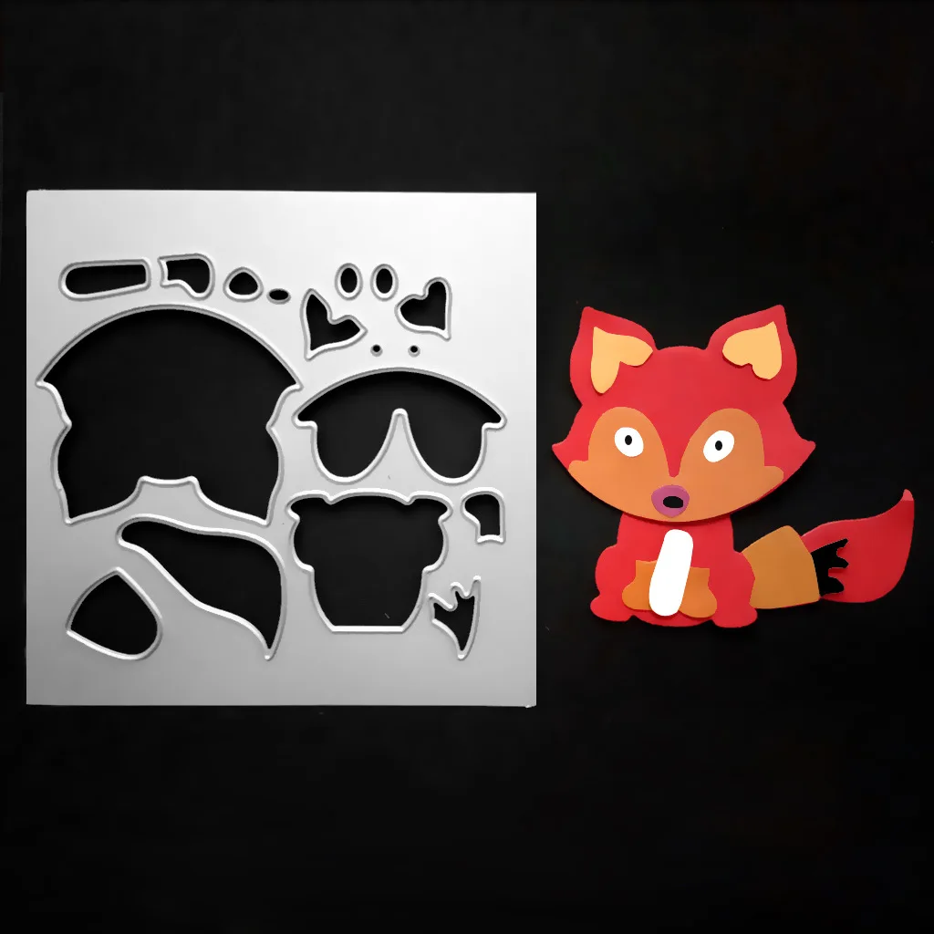 1 Pz 110Mm X 110Mm Carta Volpe Fai Da Te Coltello Stampaggio Coltello Stampo Acciaio Al Carbonio Metallo Taglio Muore Stencil